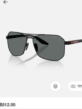 Prada Linea Rossa Black Aviator Sunglasses